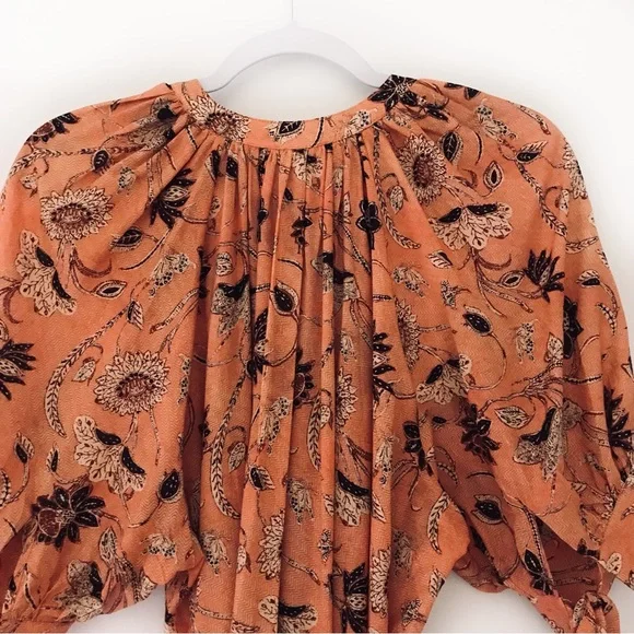 ULLA JOHNSON Primrose Puff Sleeve Tiered Midi Dress - Picture 9 of 13